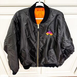 Rothco MA-1 Flight Jacket Mens Black Bomber Jacket Reversible Orange Puffer Coat
